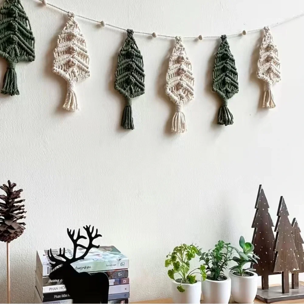 Soul Embellishment’s™️ Handcrafted Macrame Christmas Tree Wall Hanging